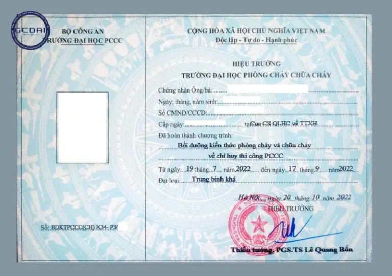 Chứng chỉ hành nghề phòng cháy chữa cháy cho cá nhân