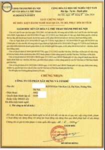 Chứng Chỉ Hành Nghề Tu Bổ Di Tích
