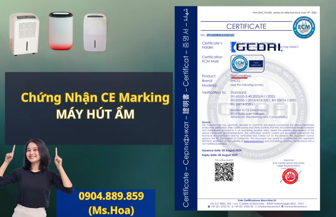 Chứng Nhận CE Marking Máy Hút Ẩm