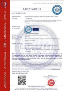 Mẫu chứng nhận CE Marking