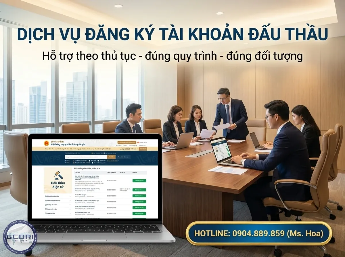 Dịch vụ đăng ký tài khoản đấu thầu điện tử