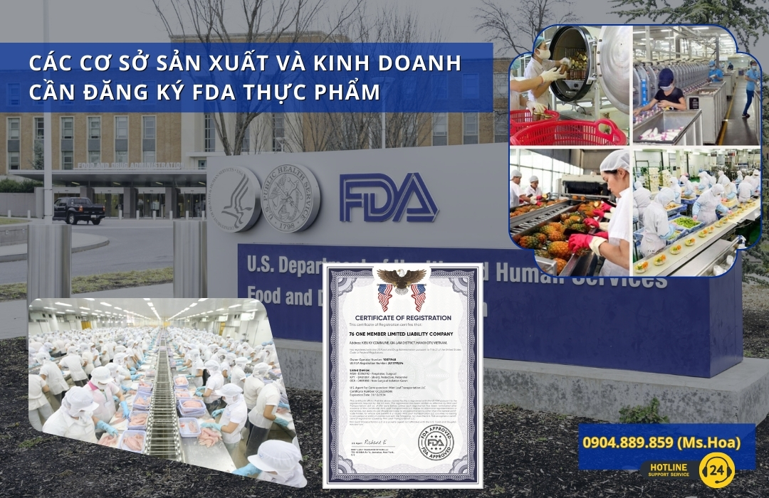 Các cơ sở sản xuất và kinh doanh cần đăng ký FDA Thực Phẩm