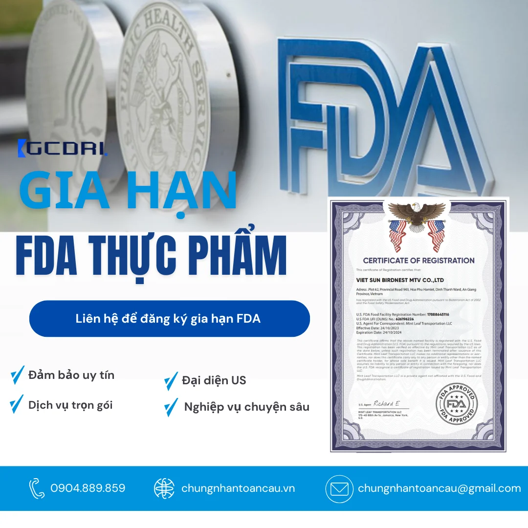 Đăng ký gia hạn FDA Thực phẩm | Quy trình và dịch vụ trọn gói