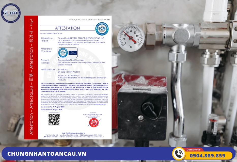 Chứng Nhận CE Marking Thiết Bị Áp Lực ( Pressure Equipment )