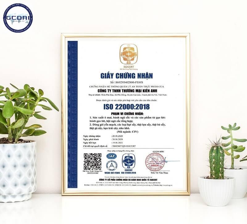 chứng nhận ISO 22000