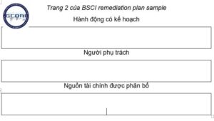 Biểu mẫu kế hoạch khắc phục BSCI