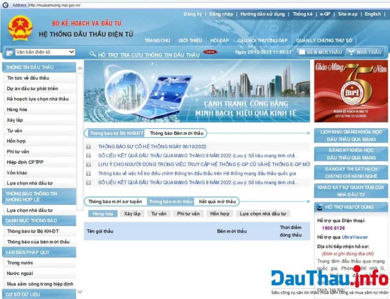 Hướng dẫn đăng nhập tài khoản đấu thầu qua mạng chi tiết
