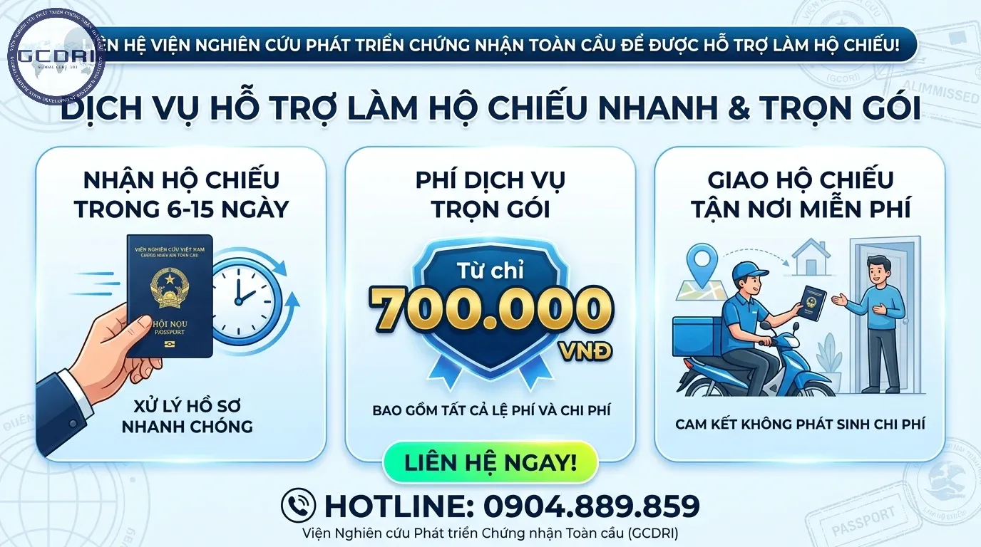 Chi phí dịch vụ làm hộ chiếu online