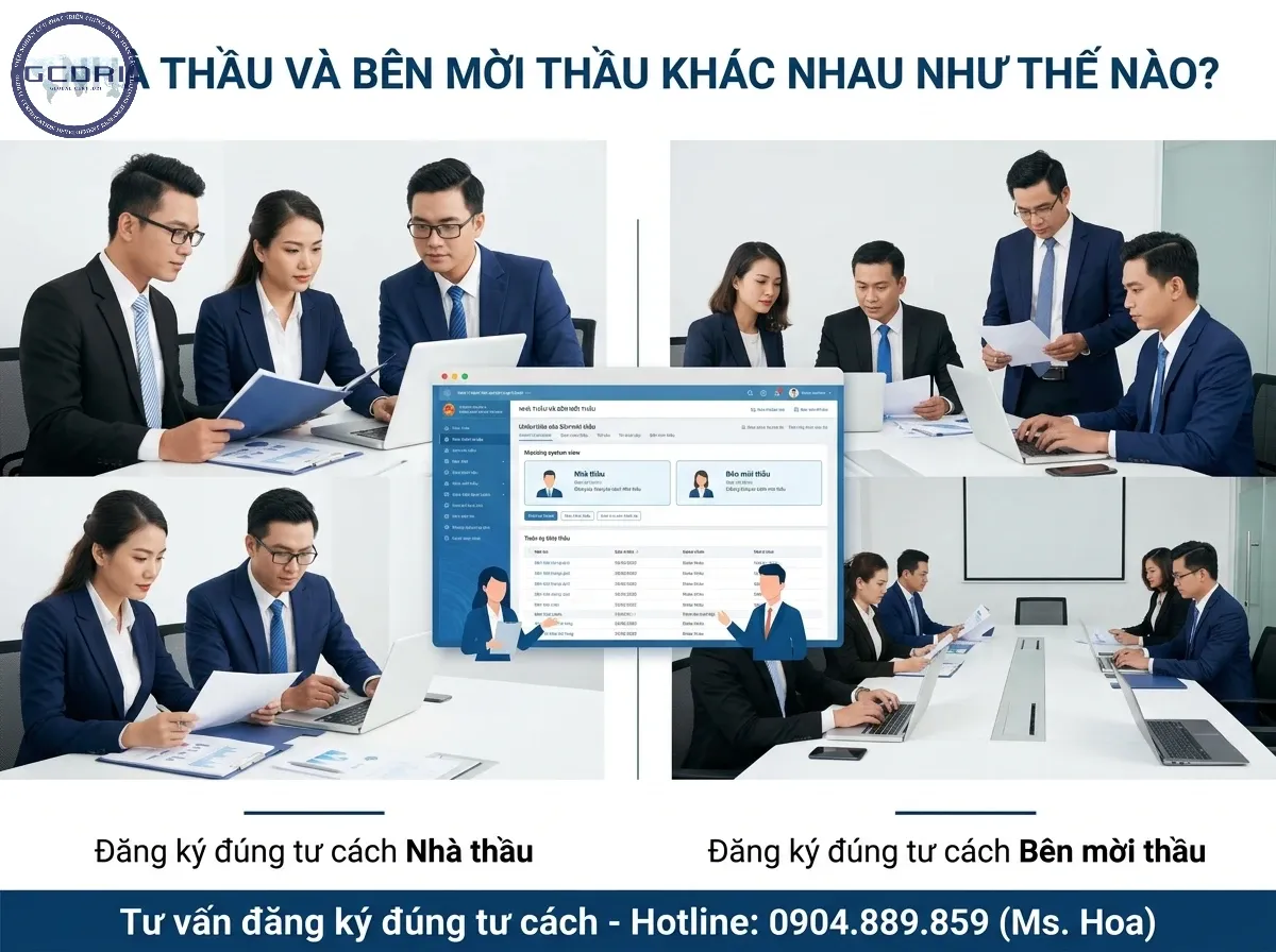 Đăng ký đúng bên nhà thầu và bên mời thầu Đăng ký đúng bên nhà thầu và bên mời thầu