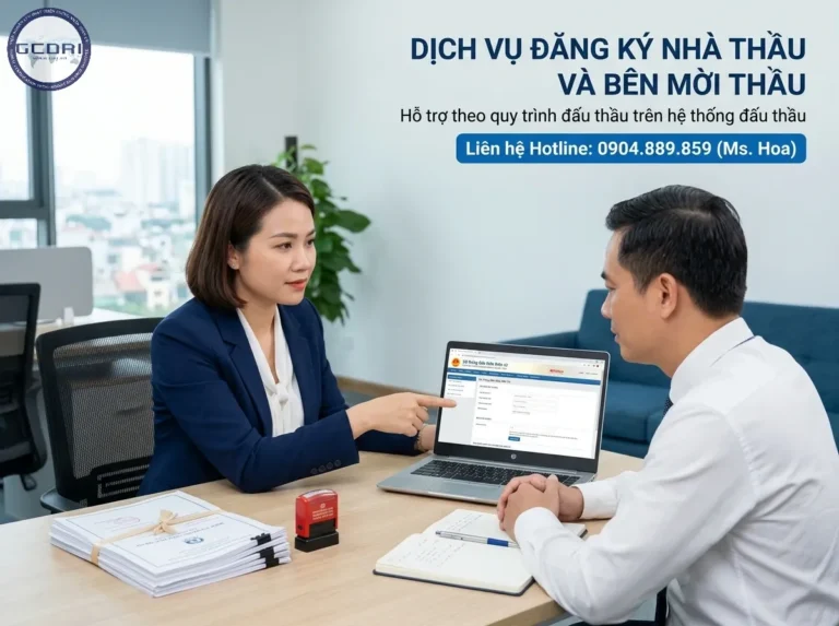 Dịch vụ đăng ký bên nhà thầu và bên mời thầu trên hệ thống đấu thầu