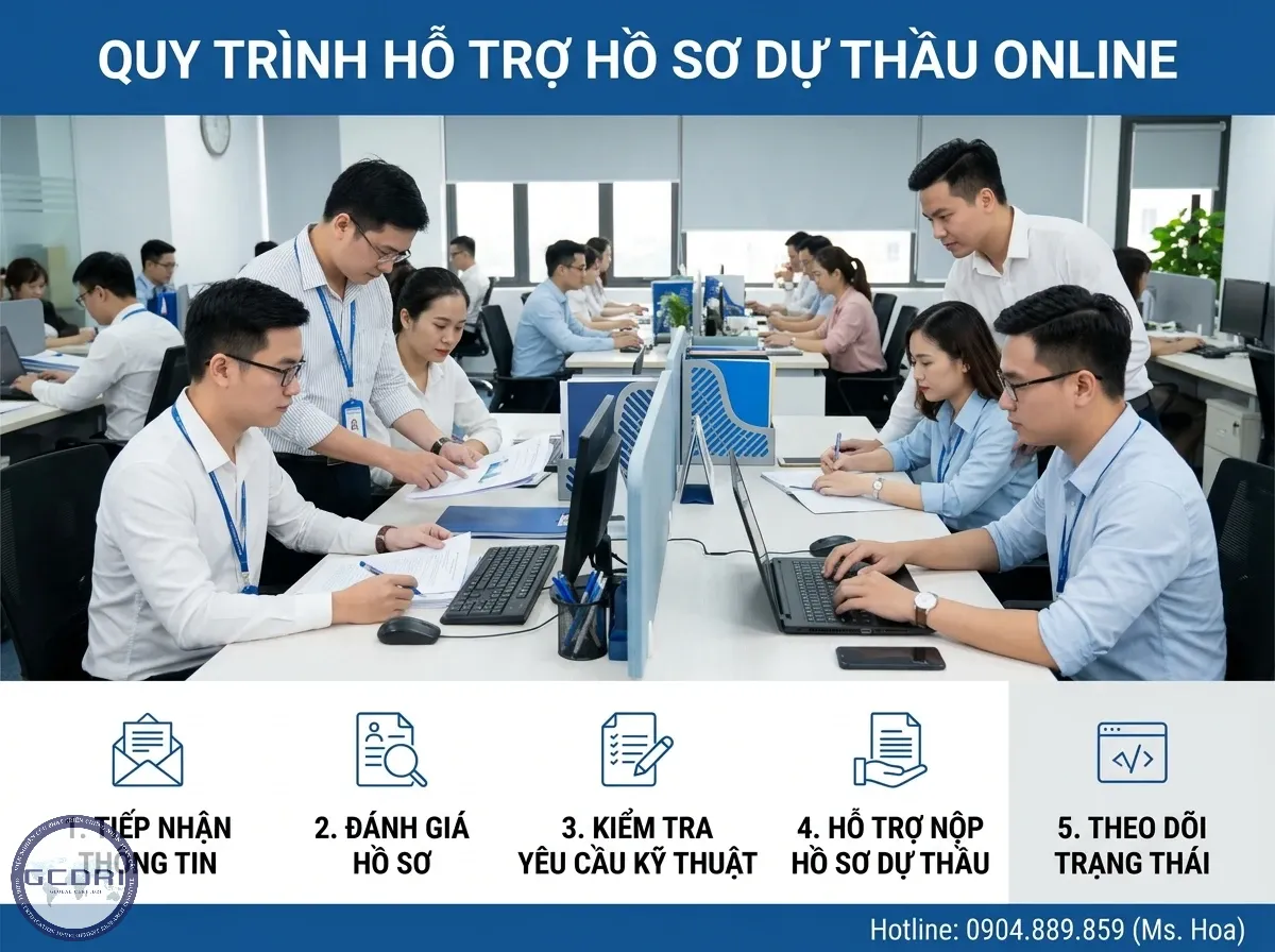 Quy trình dịch vụ nộp hồ sơ dự thầu online