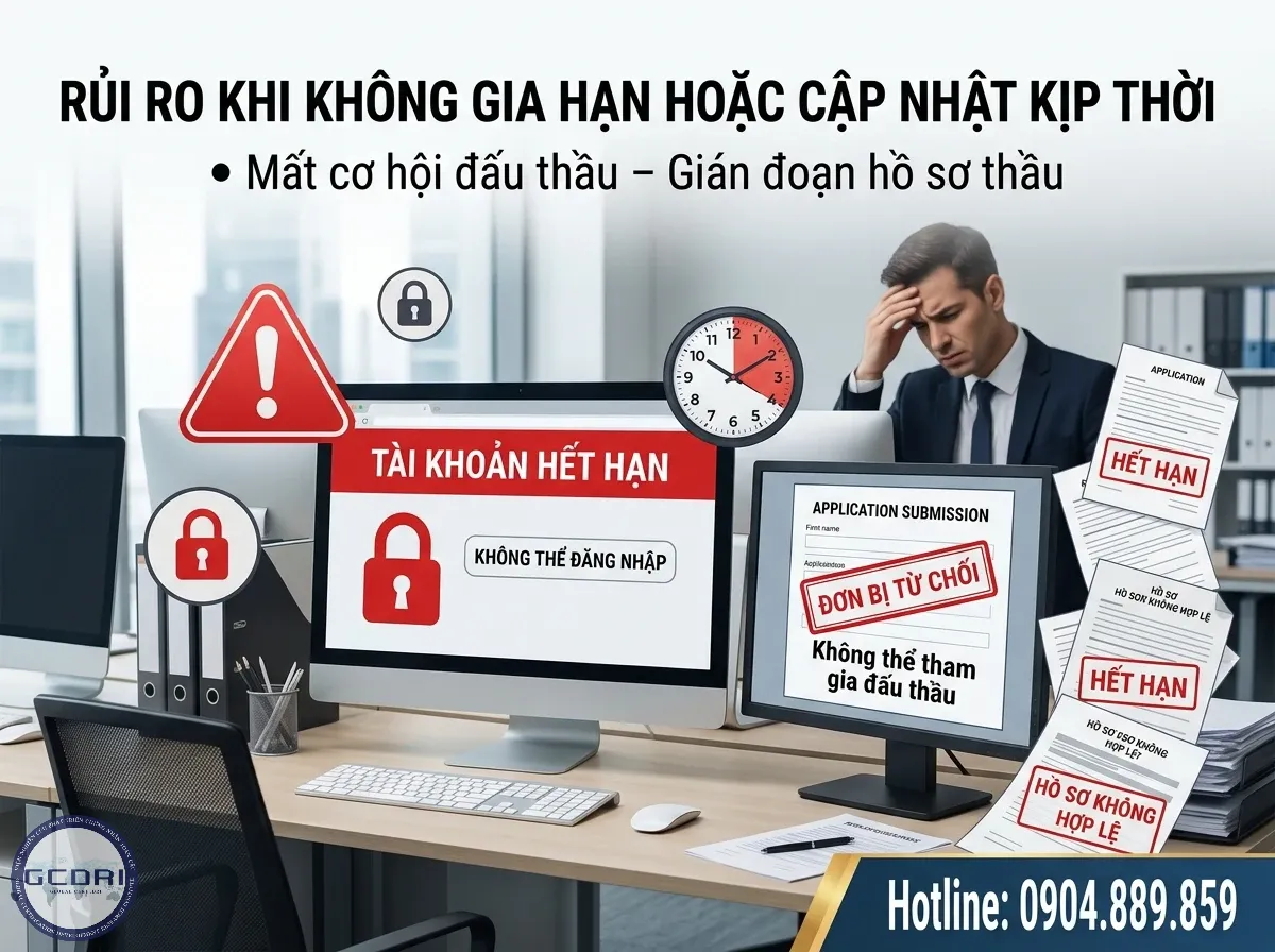 Rủi ro khi không gia hạn hoặc cập nhập thông tin chính xác trong đấu thầu Rủi ro khi không gia hạn hoặc cập nhập thông tin chính xác trong đấu thầu